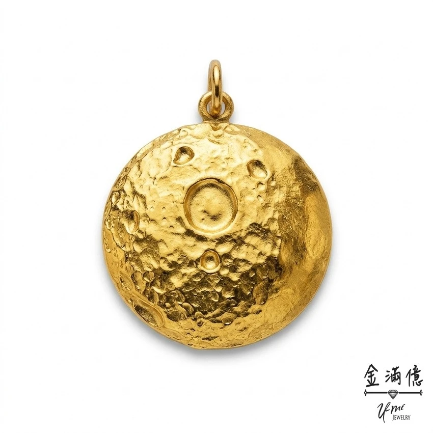 客製化飾品-月球表面-黃金墜子|客戶訂製款