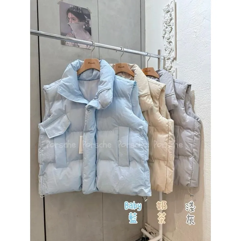 (現貨)新色登場秋冬必備大翻領麵包防風鋪棉背心