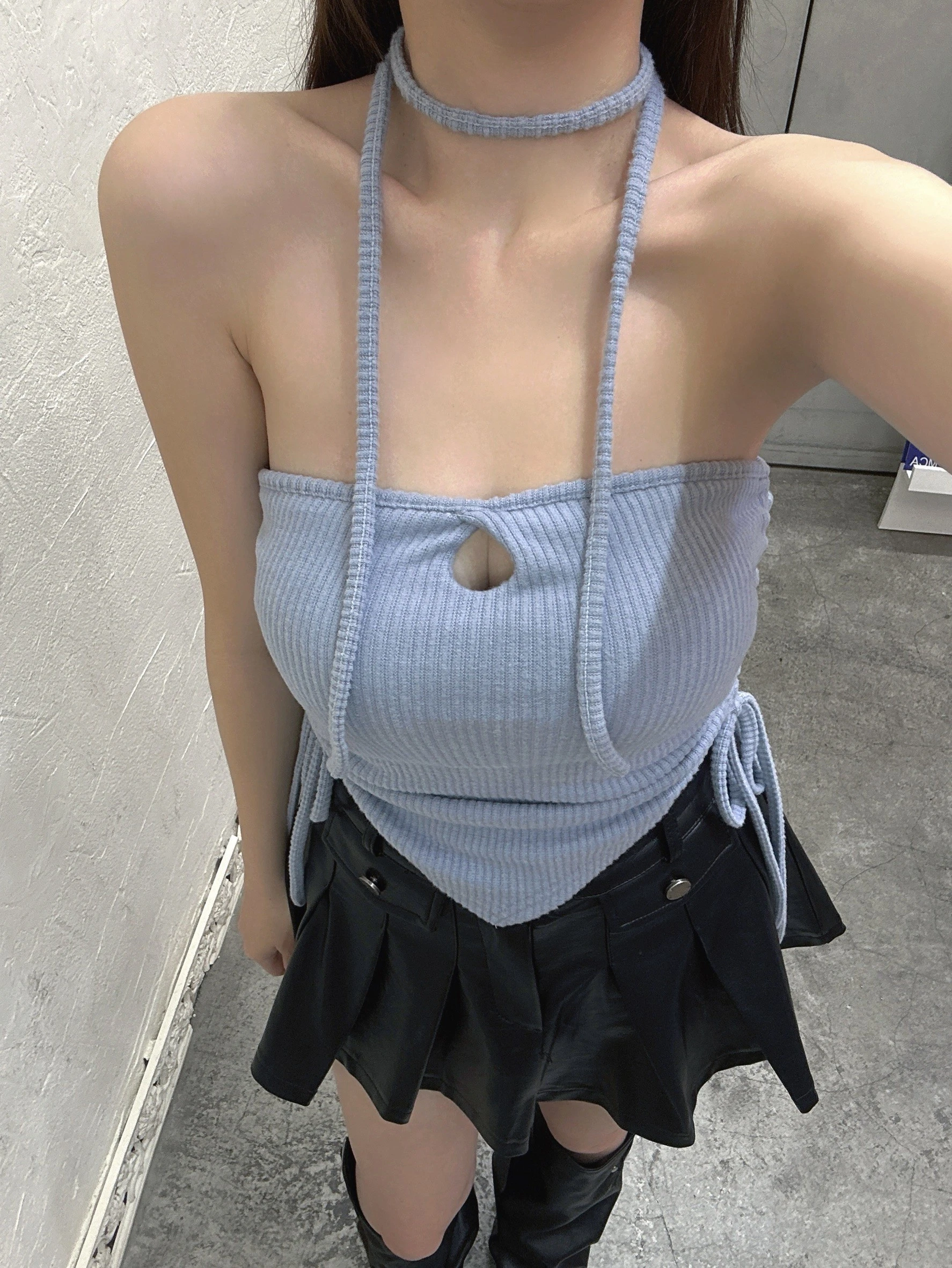 (現貨)獨家歐美設計一條多綁法測抽刷毛平口