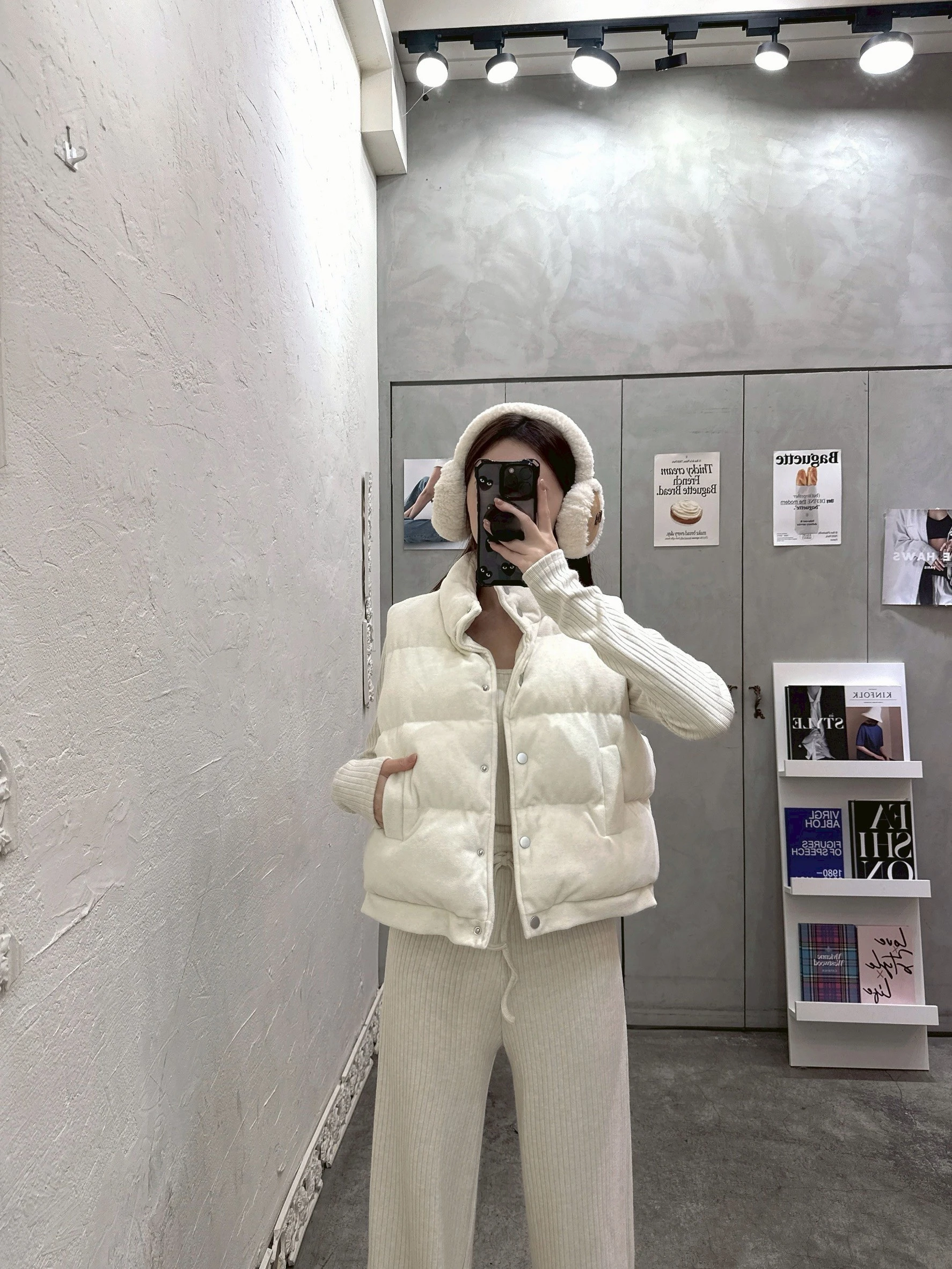 (預購)獨家 鋪棉背心+方領側皺針織衣+寬褲 三件套