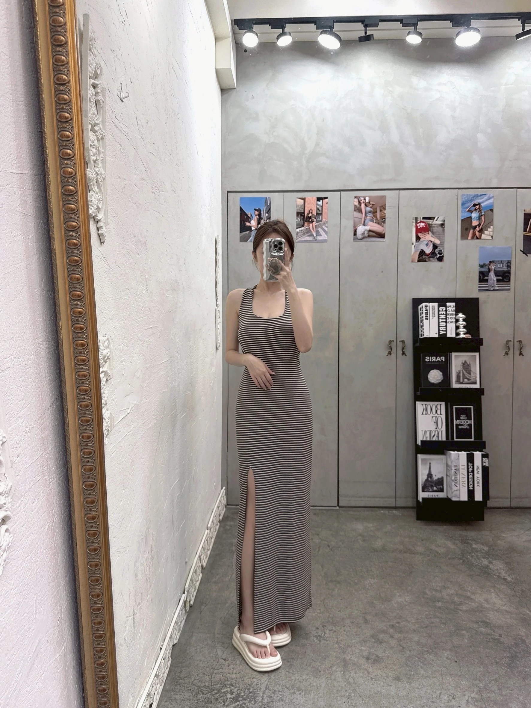 (現貨)獨家女神款度假風綁帶側開岔長洋