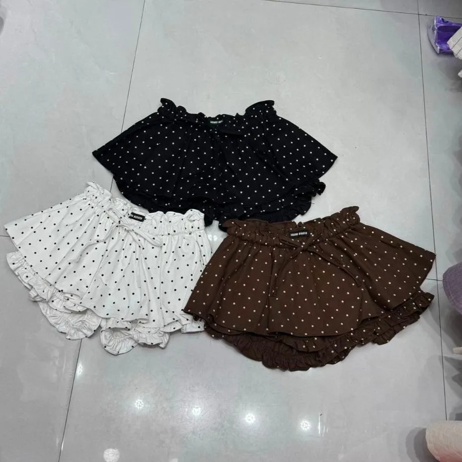 (預購)🎀少女感滿滿波點花苞荷葉邊褲裙