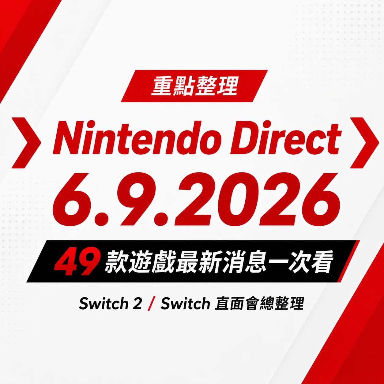 Nintendo Direct 2026.6.9 直面會總整理：49 款遊戲最新消息一次看