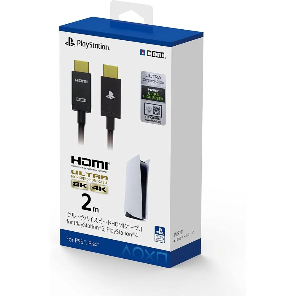 【HORI】 PS5/PS4 4K/8K超高速 HDMI線 HDR 2M  SPF-014