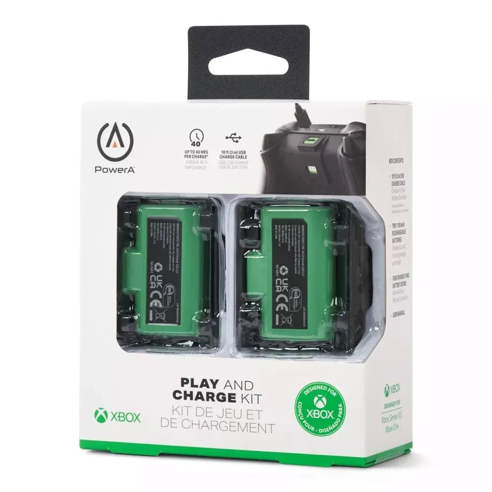 【POWERA】|XBOX 官方授權|遊戲手把同步充電套件(XBPW0119-01) 雙顆組合附USB線