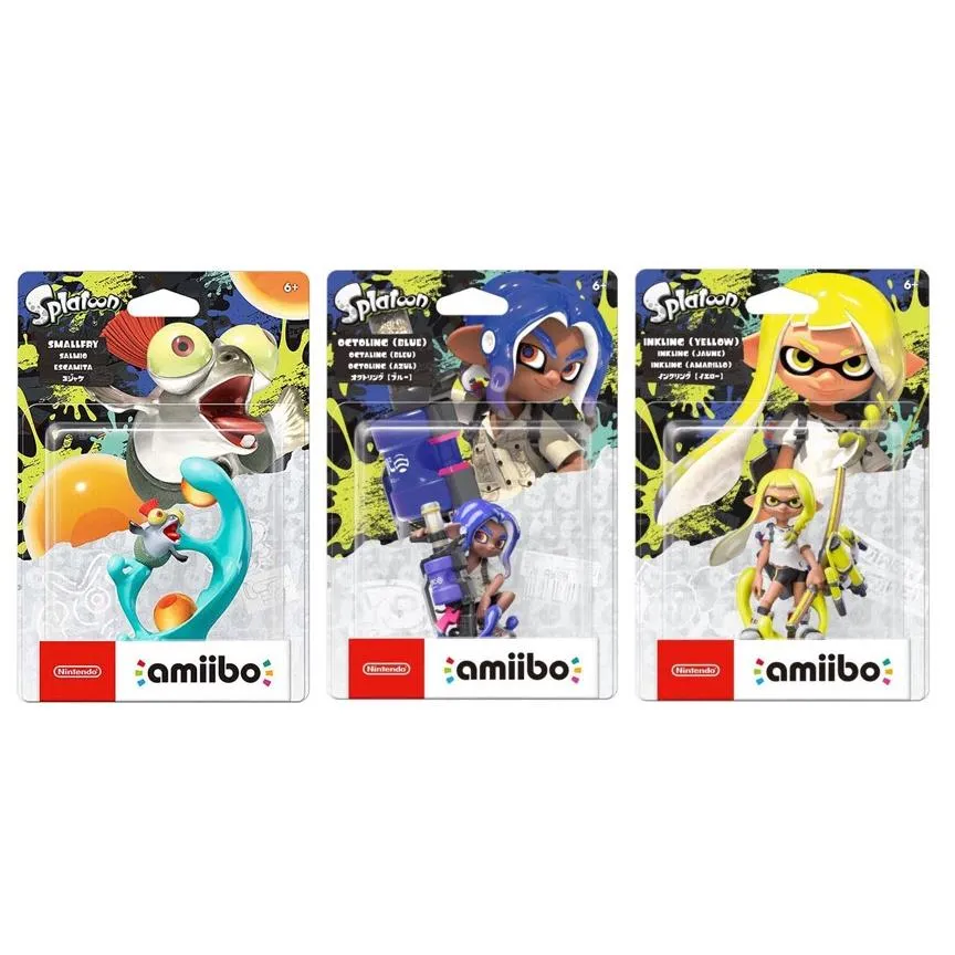 AMIIBO 斯普拉遁3 漆彈大作戰 魷魚族 章魚圈 小鮭魚 黃色 藍色