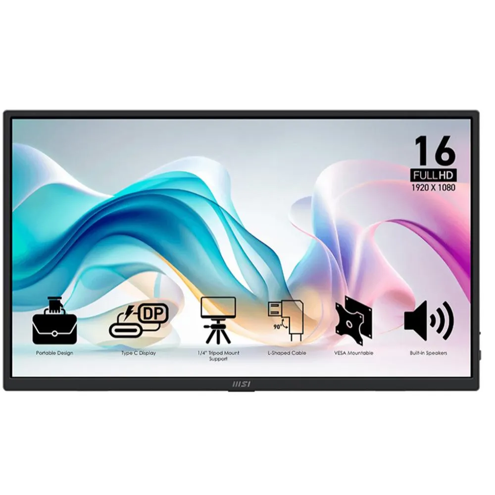 【MSI】 微星PRO MP165 E6 攜帶型顯示器 螢幕 (15.6吋IPS/ FHD/ 0.78kg/ 內建喇叭)