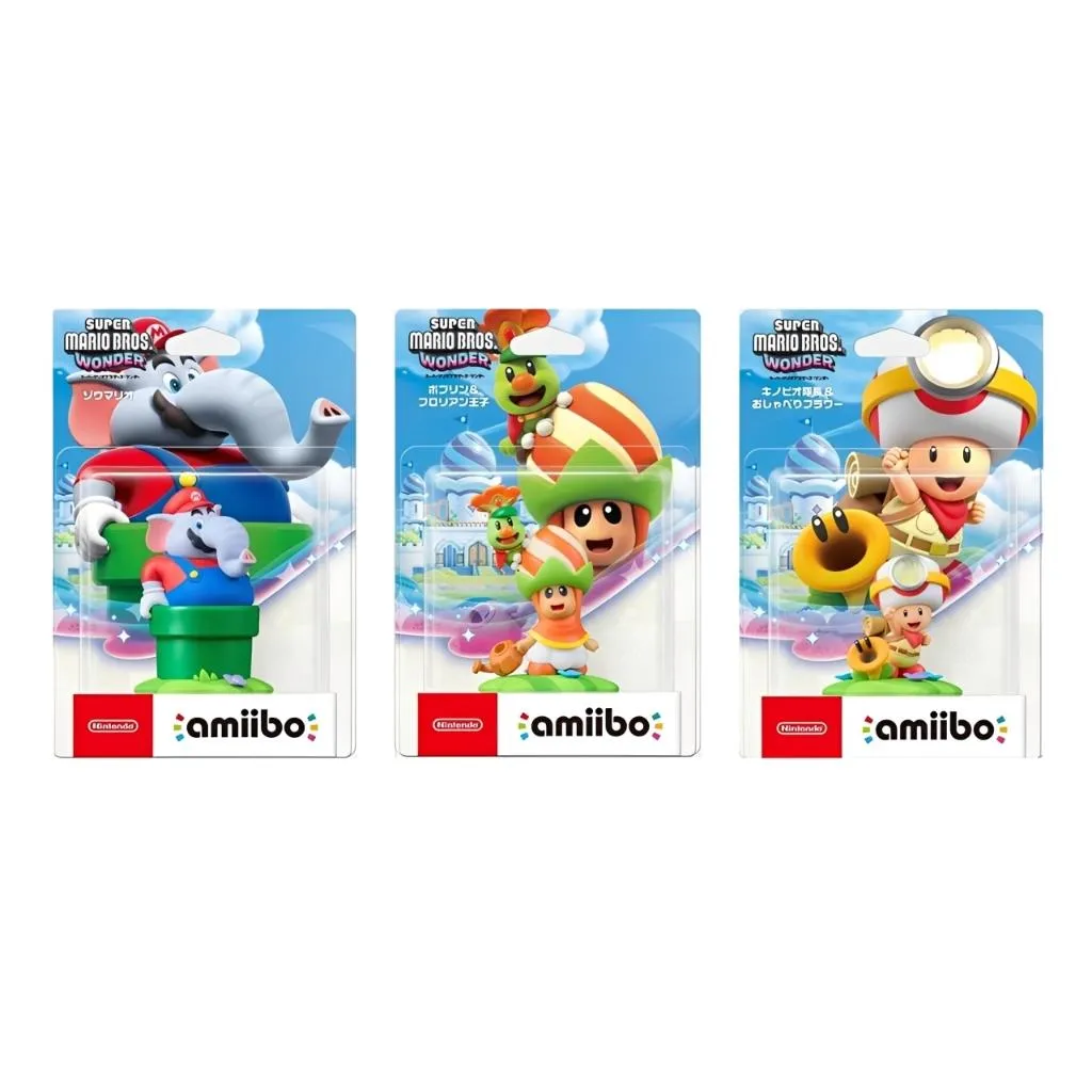 【AMIIBO】 超級瑪利歐 驚奇系列 大象瑪利歐 苞普林&花洛里安王子 奇諾比奧隊長&閒聊花花