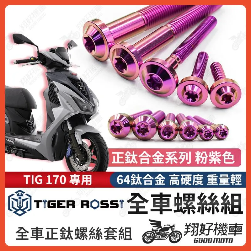 【翔好機車】TIG 螺絲 鈦螺絲 粉紫 鐵板牙 車殼螺絲 傳動螺絲 空濾螺絲 PGO TIG TIG 170 全車螺絲