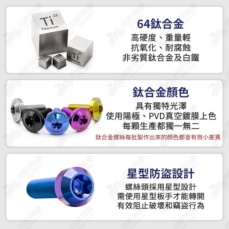 【翔好機車】鐵板牙螺絲 粉紫色 鈦螺絲 鈦合金螺絲 鐵板牙 車殼螺絲 M4螺絲 M5螺絲 DRG MMBCU 空濾螺絲