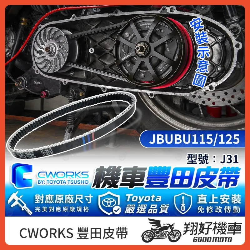 【翔好機車】TOYOTA 豐田 皮帶 傳動皮帶 機車皮帶 JBUBU JBUBU115 JBUBU125 JBUBU配件
