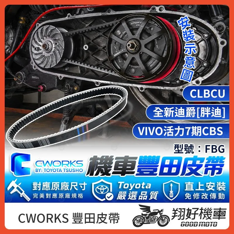 【翔好機車】TOYOTA 豐田 皮帶 傳動皮帶 機車皮帶 FBG 全新迪爵 活力125 活力 胖迪爵 CLBCU 胖迪