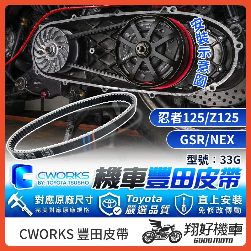 【翔好機車】TOYOTA 豐田 皮帶 傳動皮帶 機車皮帶 33G GSR Z125 NEX 忍者125 Address