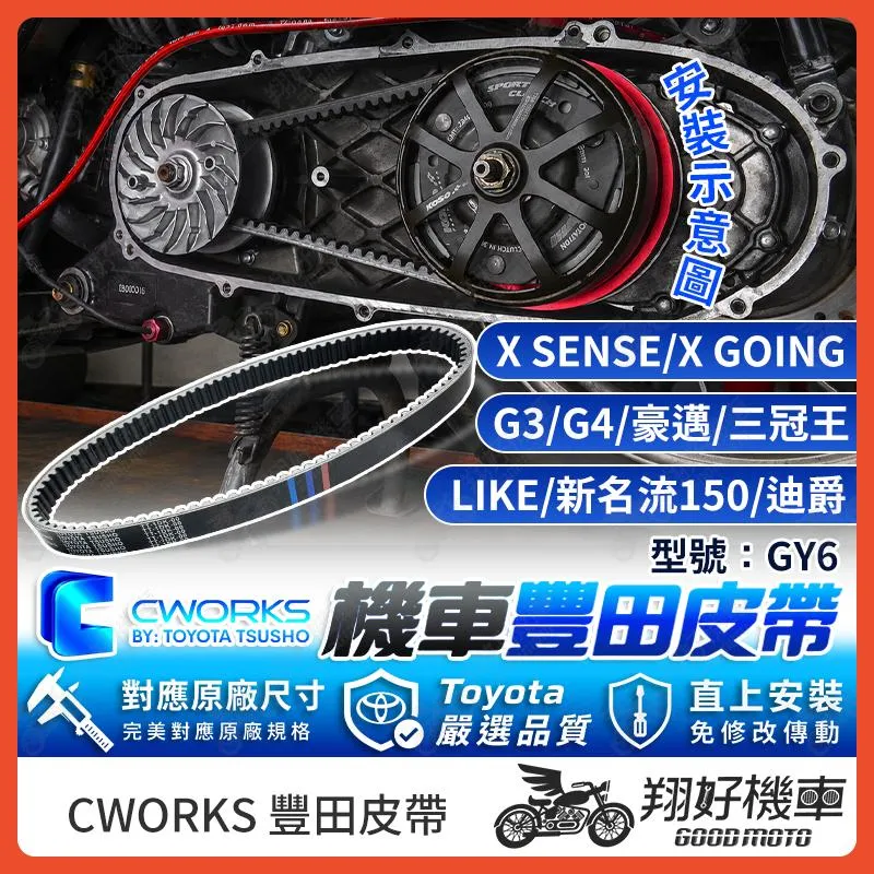 【翔好機車】TOYOTA 豐田 皮帶 傳動皮帶 機車皮帶 GY6 LIKE 新名流 G3 G4 迪爵 Xsense