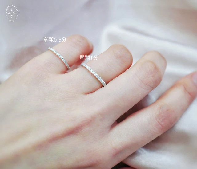 永恆 Eternity│ 18K細緻半圈排鑽線戒