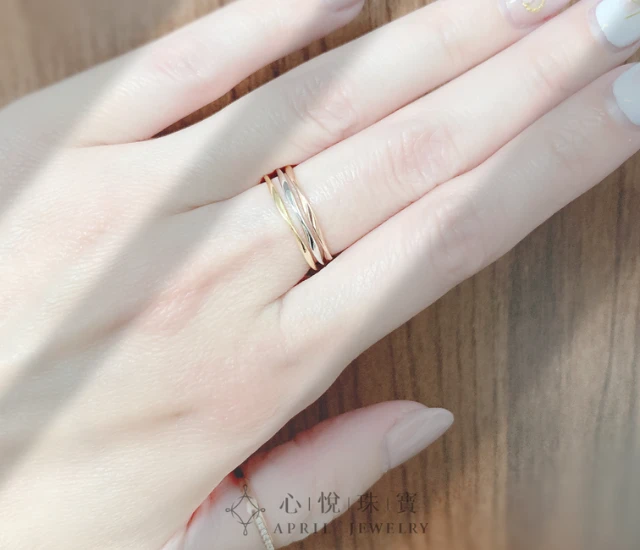 微光漣漪 ✧18K簡約細緻水波紋線戒