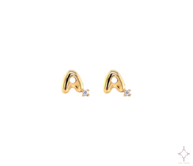A-Love | 泡泡字母鑽石18K耳環