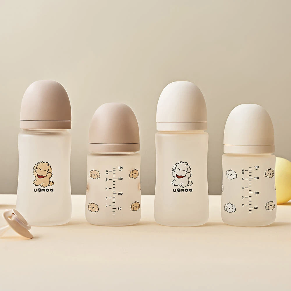 【韓國UBMOM】可可狗&奶糖狗狗矽膠玻璃奶瓶
