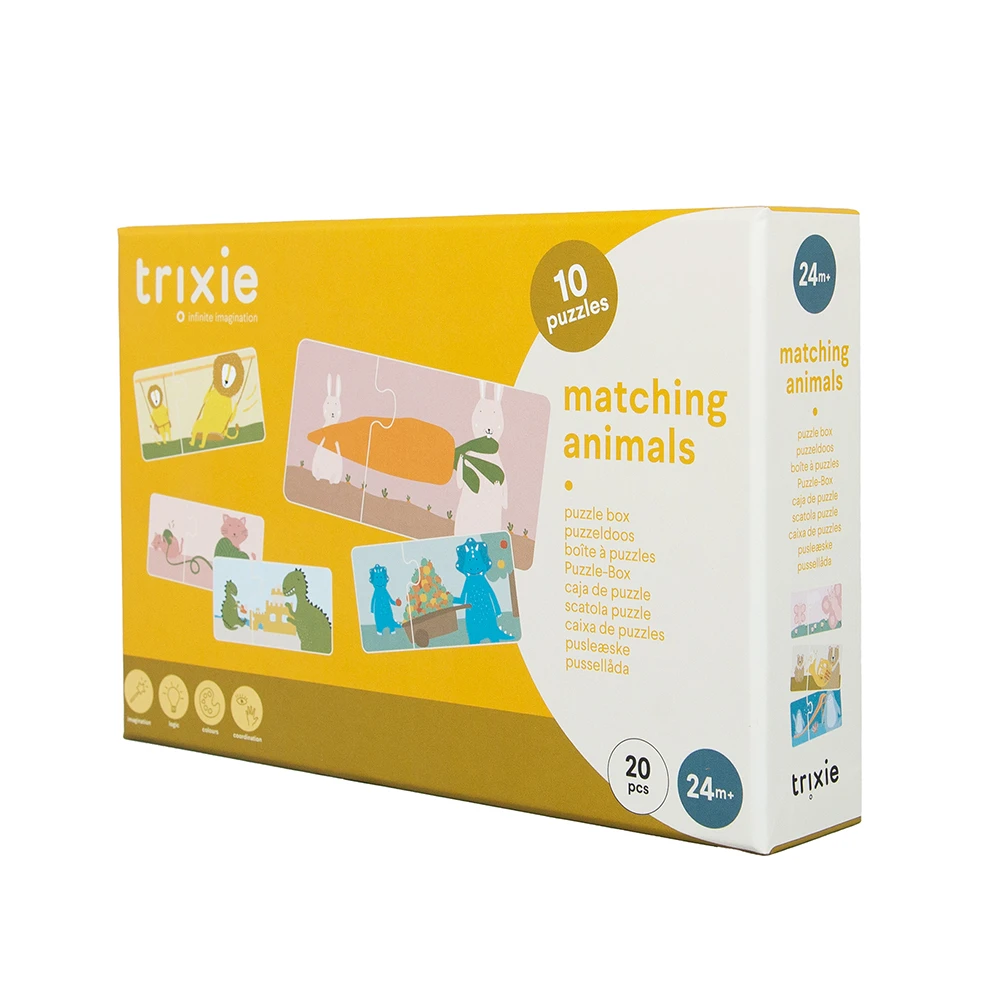 【比利時Trixie】拼圖寶盒-動物配對碰