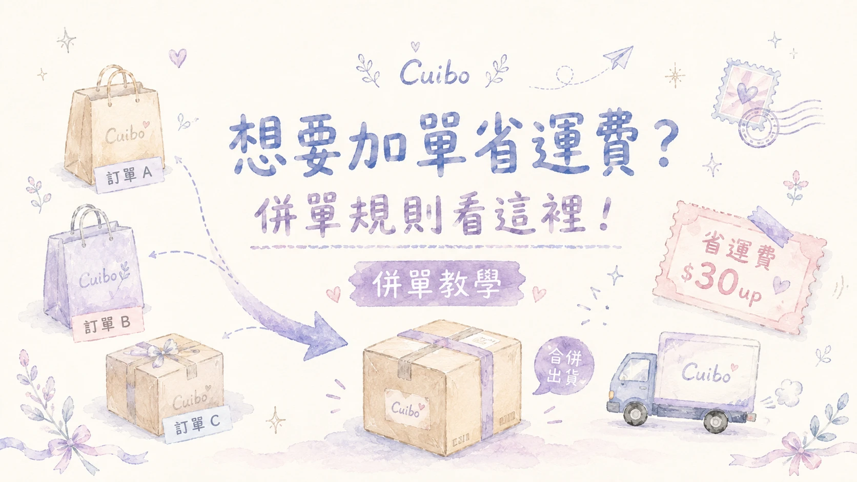 想要加單省運費？併單規則看這裡！