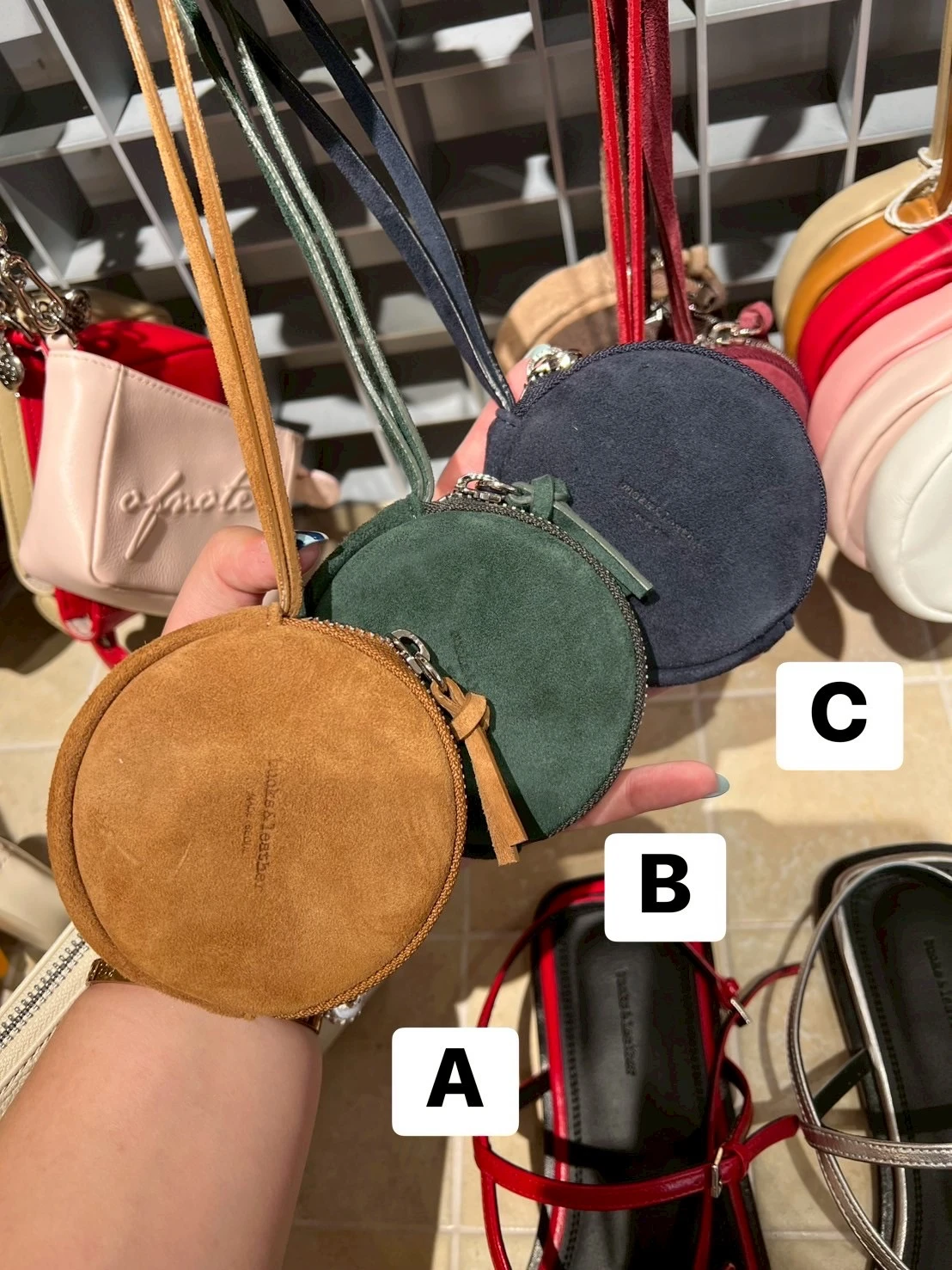 韓國 Bucks & Leather 真皮圓形皮革零錢包
