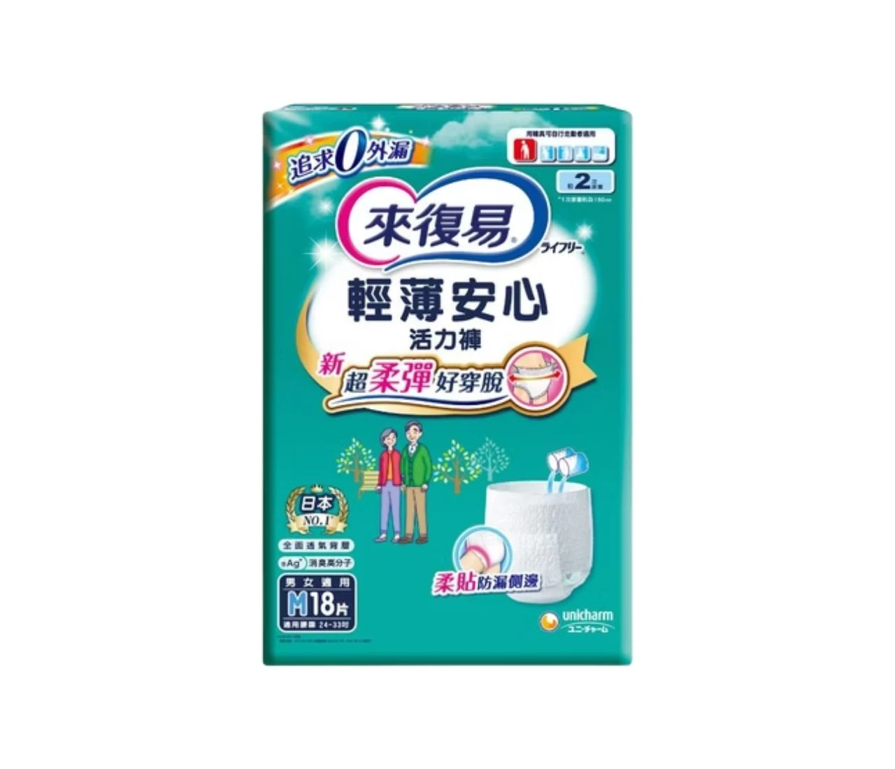 【來復易】輕薄安心活力褲/褲型 (M/L/XL) (4包/箱)