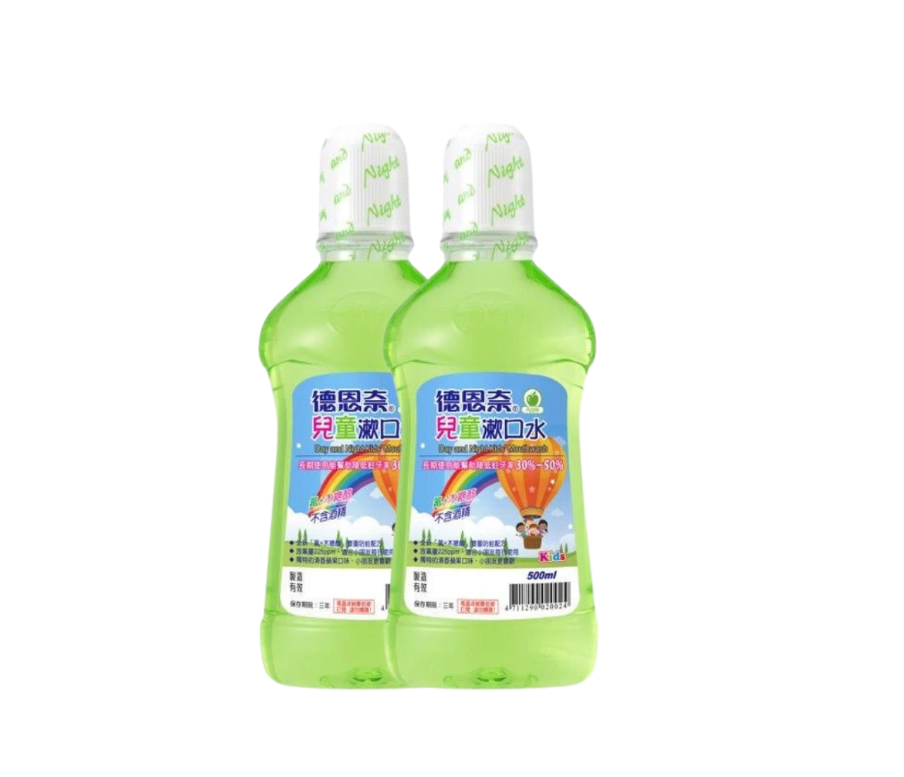 【德恩奈】兒童漱口水 清香蘋果口味 雙入組 (500ml x 2瓶)