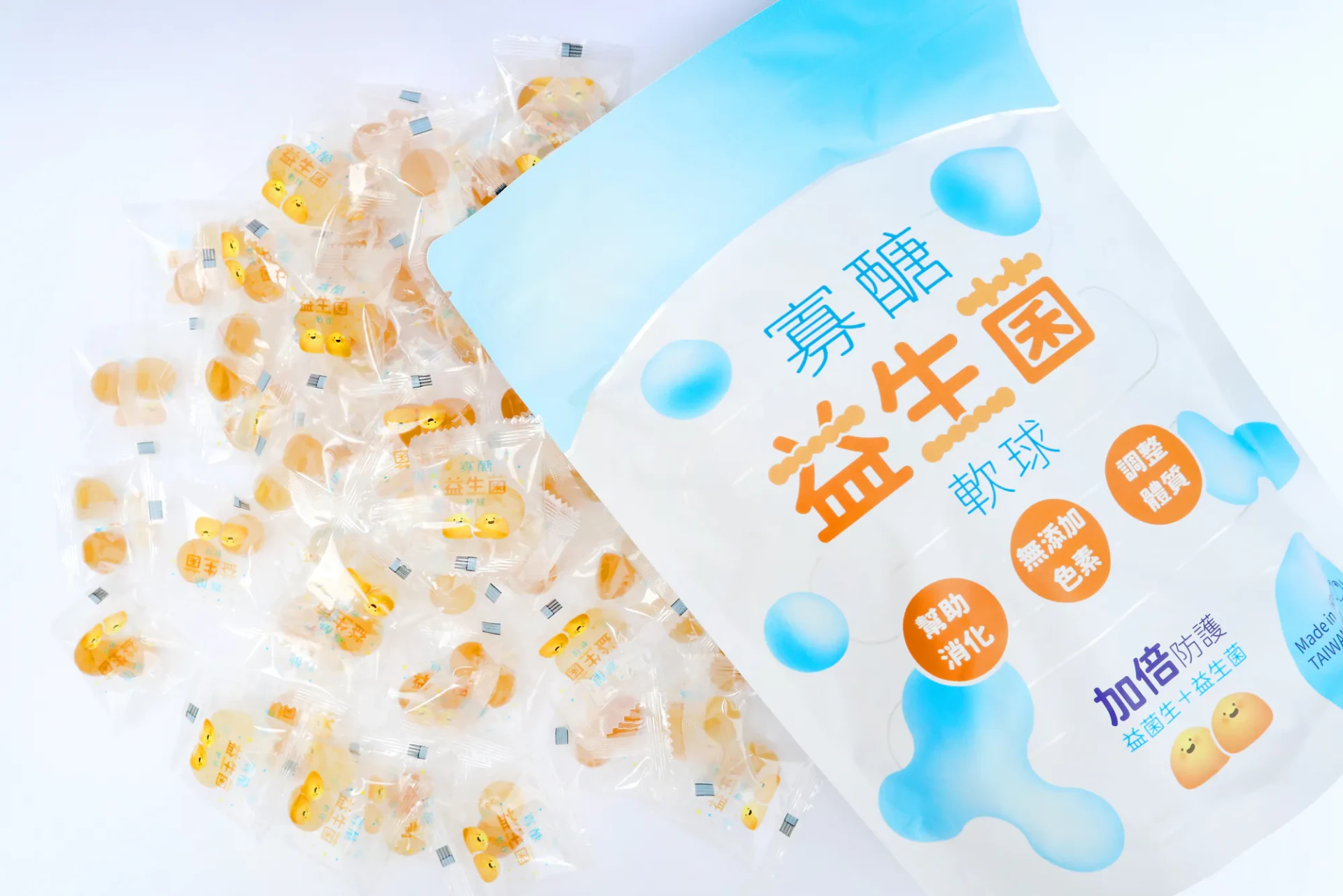 揪團達人 ♦ 250袋 ♦ 拾粹院 - 乳酸原味 寡糖益生菌軟球 ＱＱ軟球 添加芽孢乳酸菌及台糖果寡糖【360g/袋】