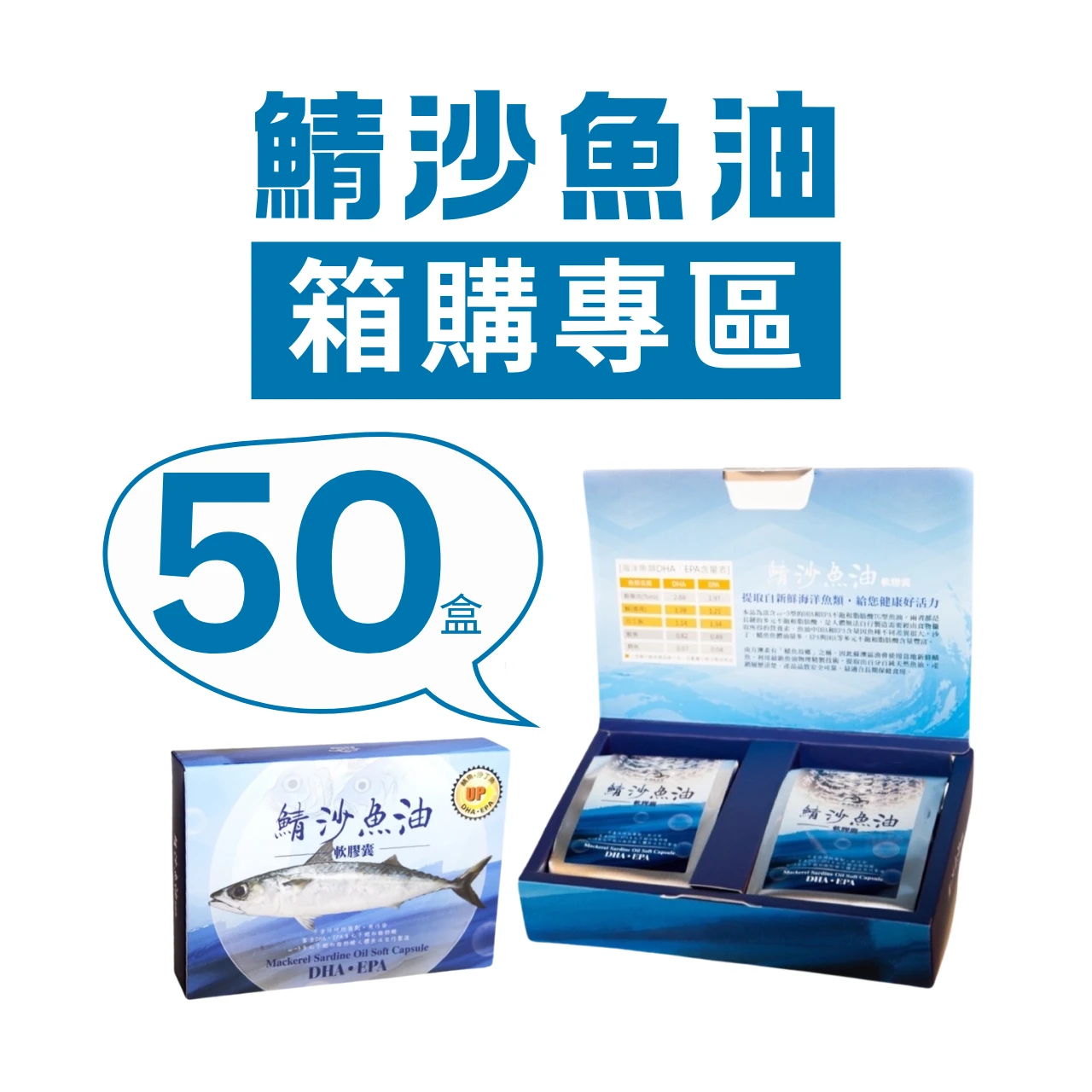 【50盒箱購專區】團購專屬優惠 拾粹院 祝大漁 限定鯖沙魚油軟膠囊 DHA & EPA【100粒/五十盒】嚴選 南方澳在地 鯖魚 製成 ✦國民必備✦