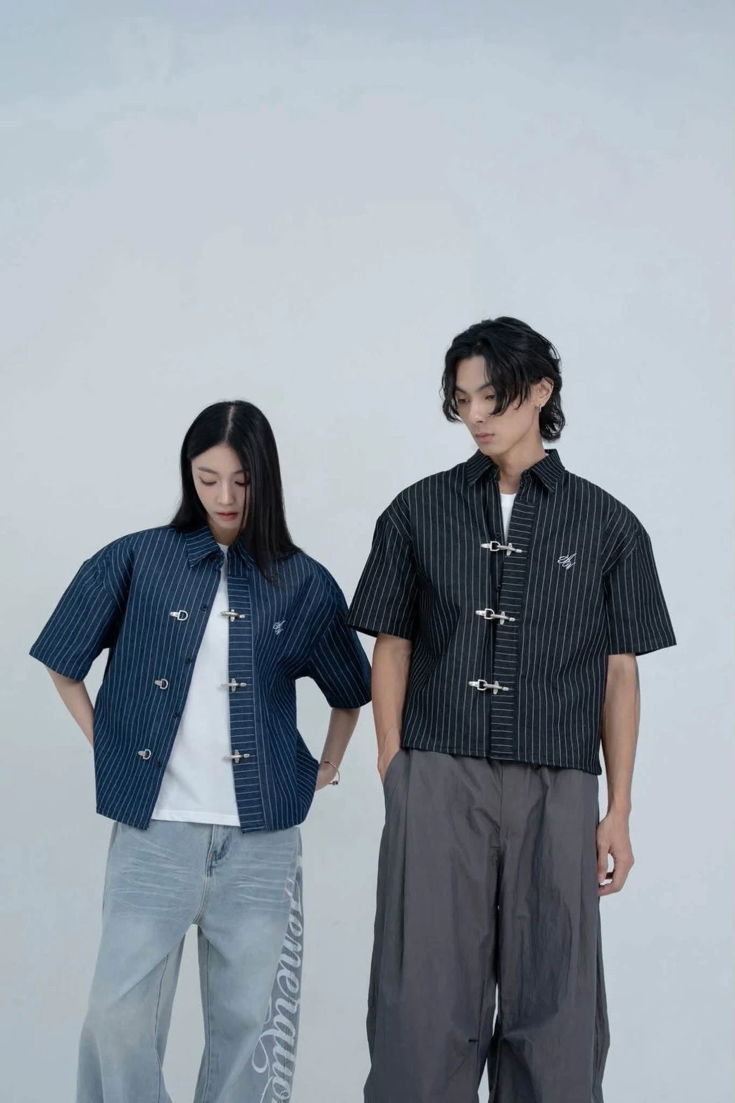 BOXY FIT 直紋消防扣 短襯(二色)