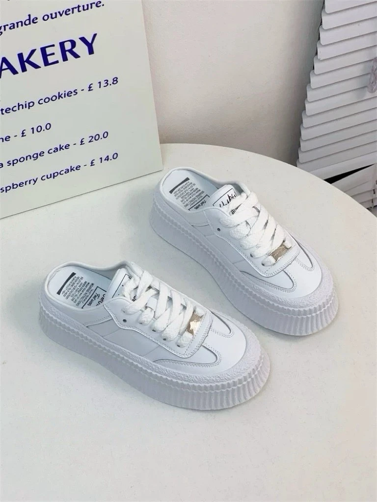 厚底餅乾真皮懶人鞋