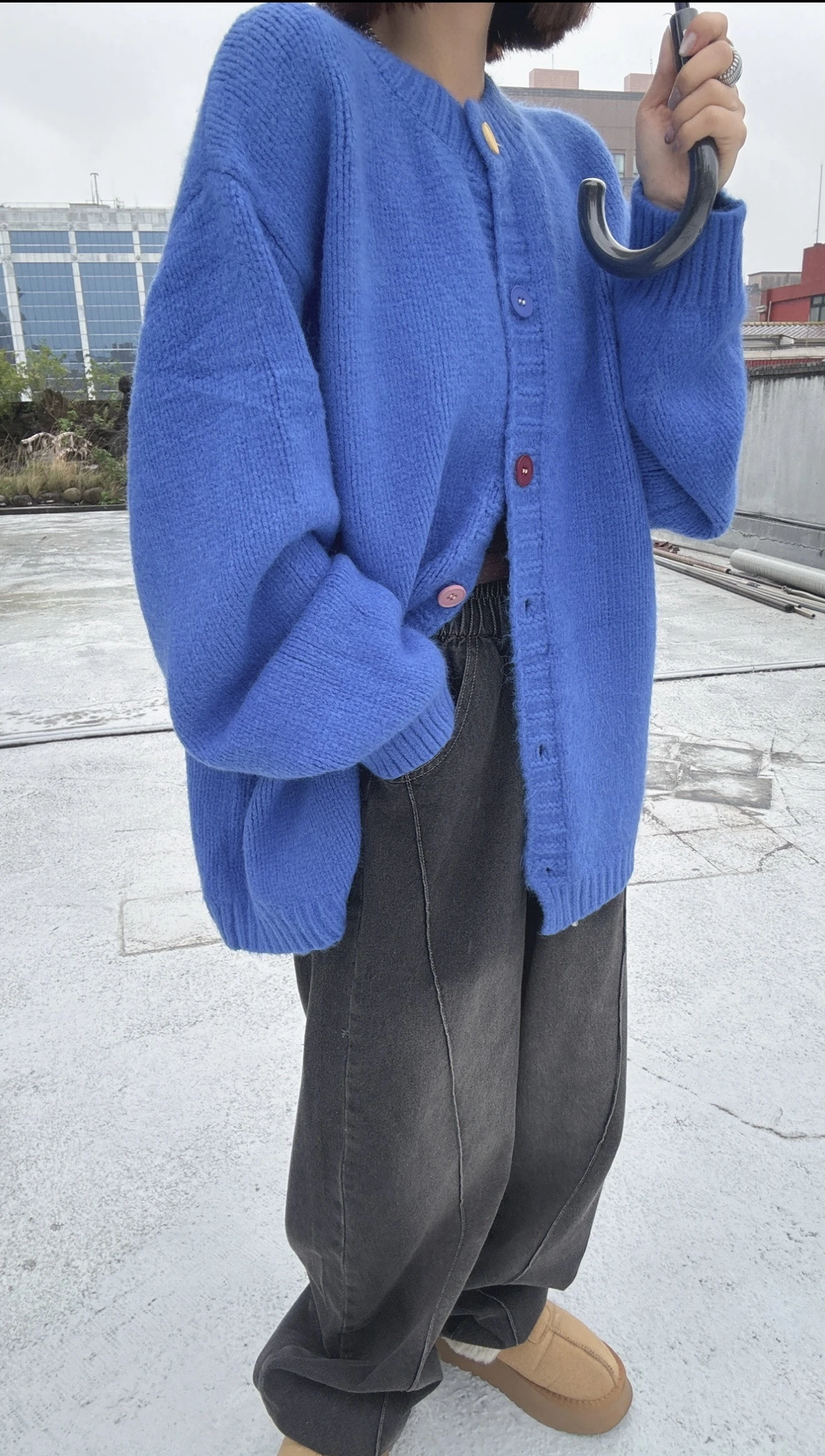 鬆緊抽繩刷色舒服錐型褲