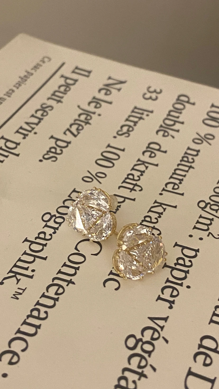鑽石花耳環
