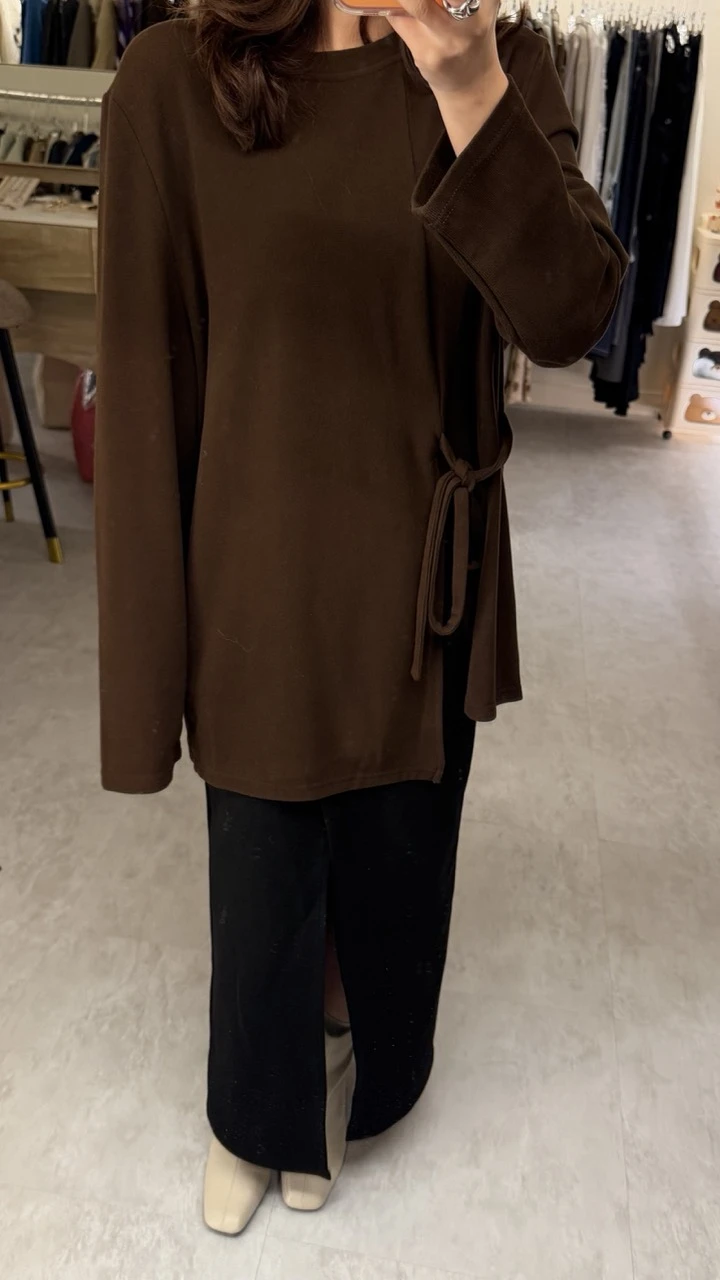 側綁羊絨上衣