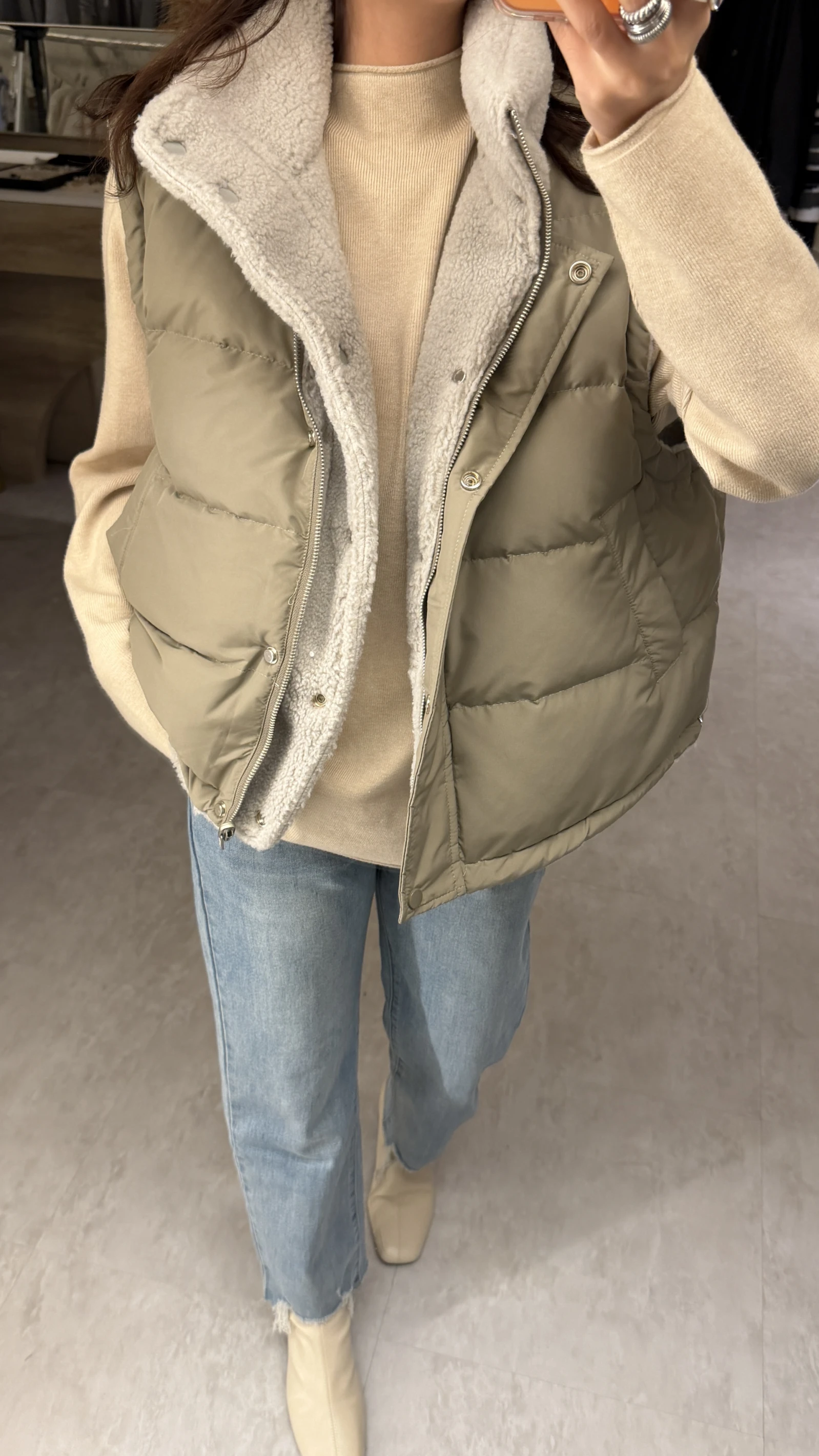 雙面穿白鴨絨厲害背心