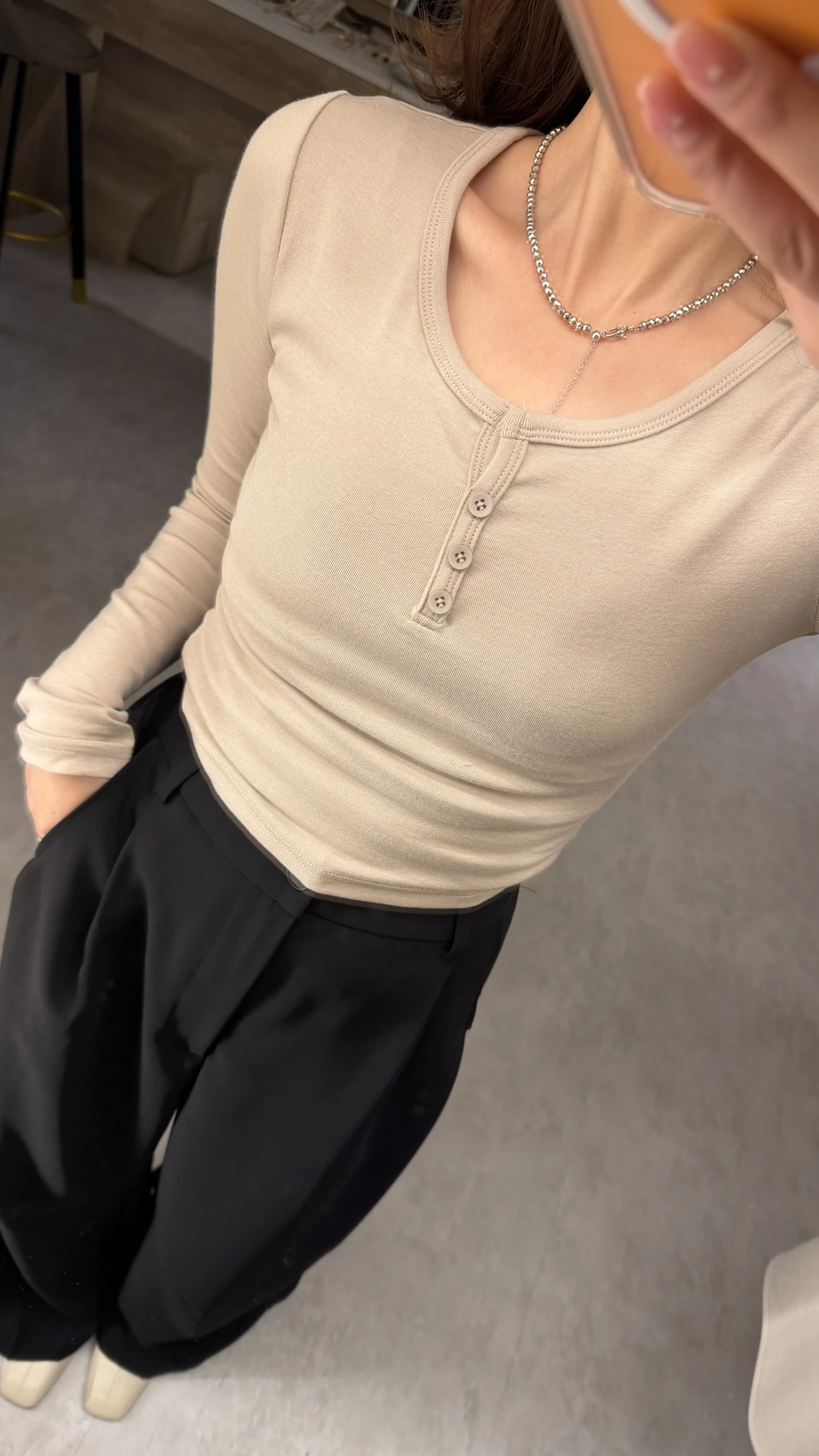 小排扣合身上衣