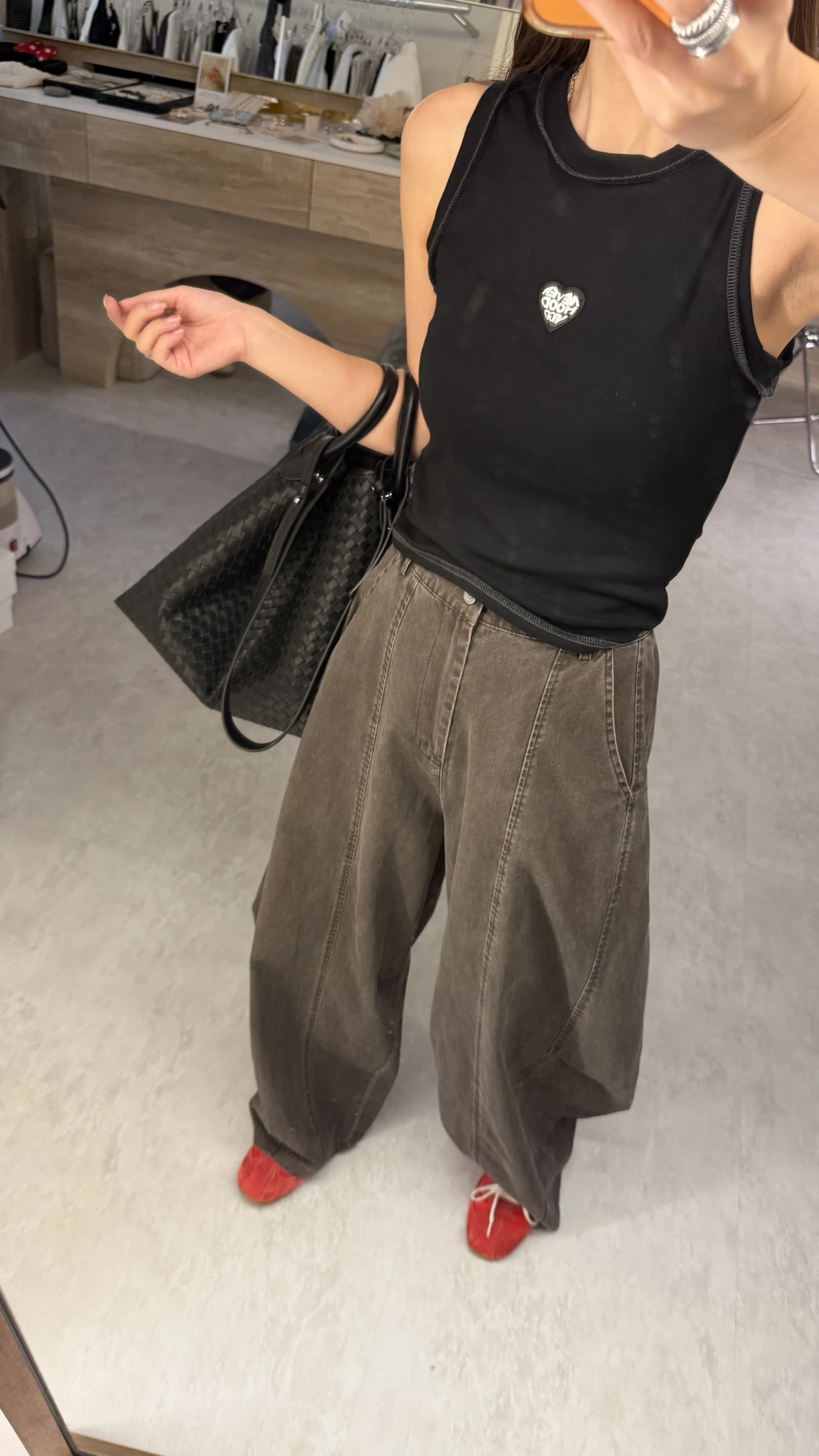 超有型洗舊彎刀褲
