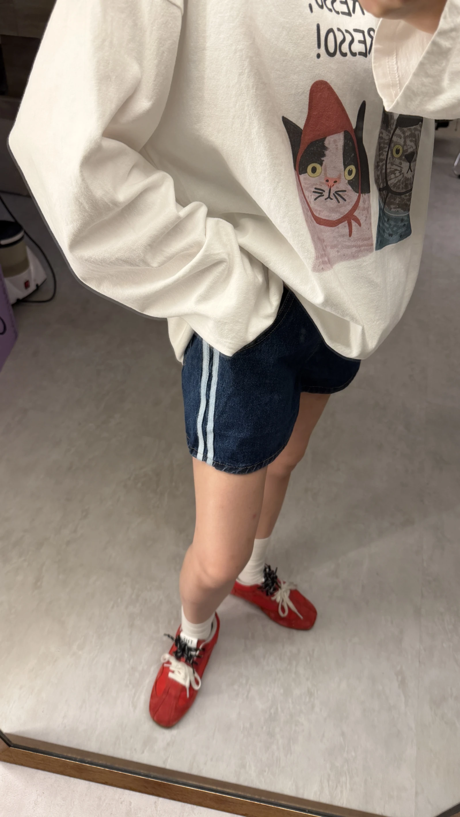 韓國側條牛仔短褲