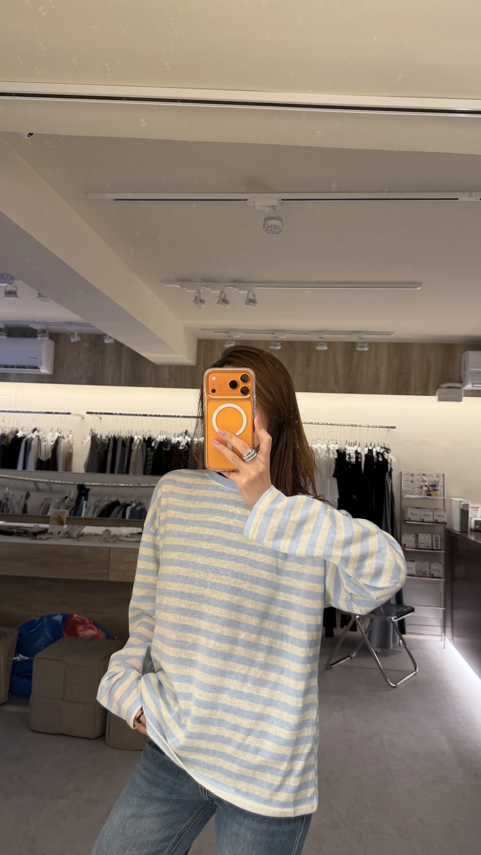 圓領條紋舒服上衣