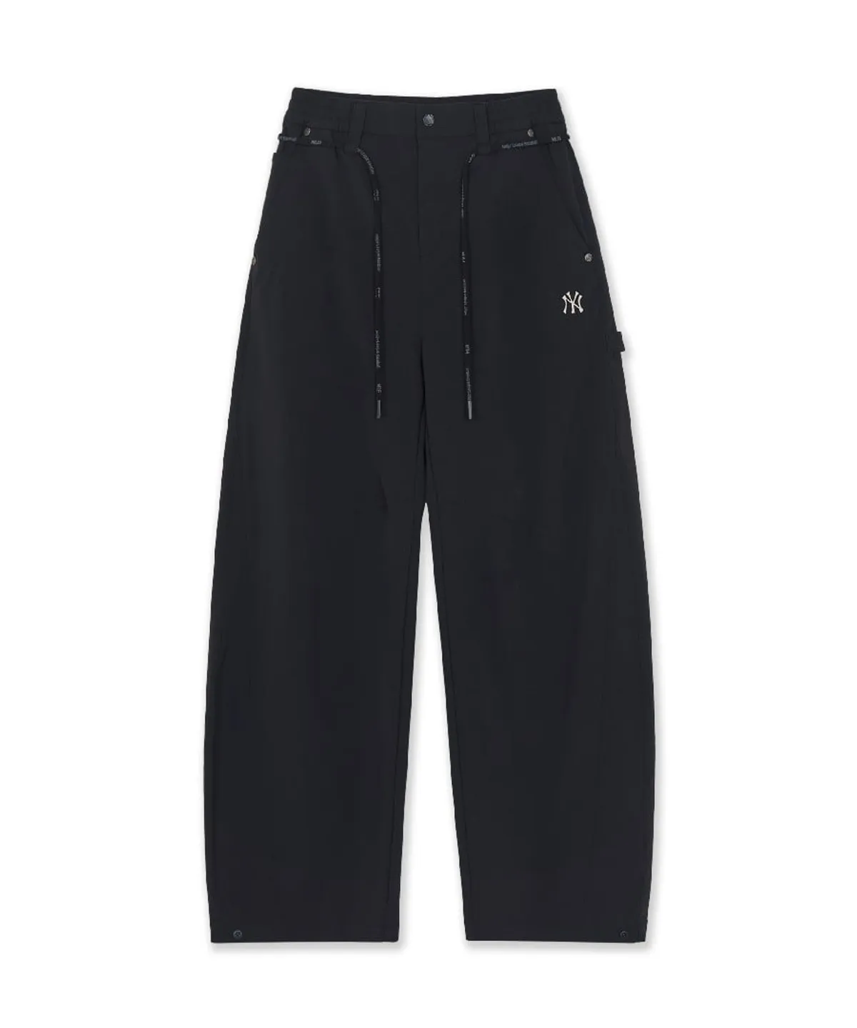 여성 코튼터치 스트링 커브드 와이드 팬츠 NY (Black)黑色M*1