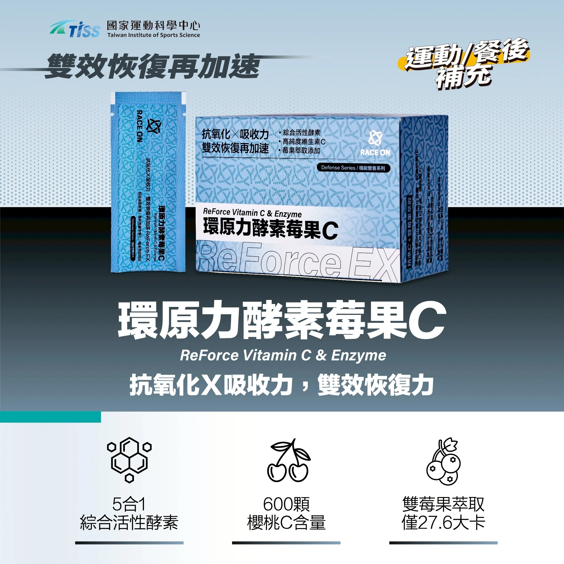 RACE ON 環原力維生素C粉劑｜運動修護・膠原生成配方