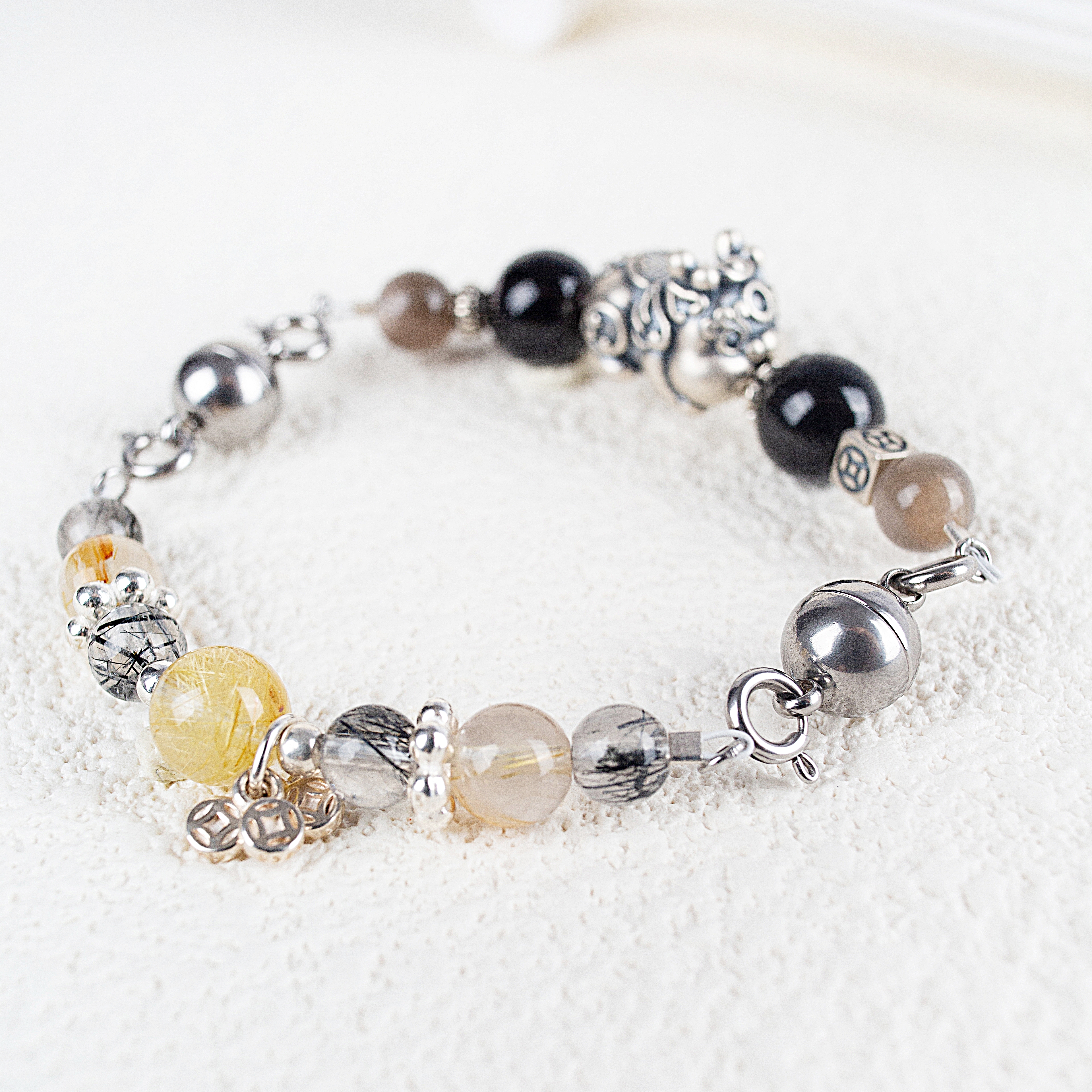 極度招財貔貅｜專利磁吸可拆換×旺財守富開運水晶手鍊推薦｜晶銀財寶