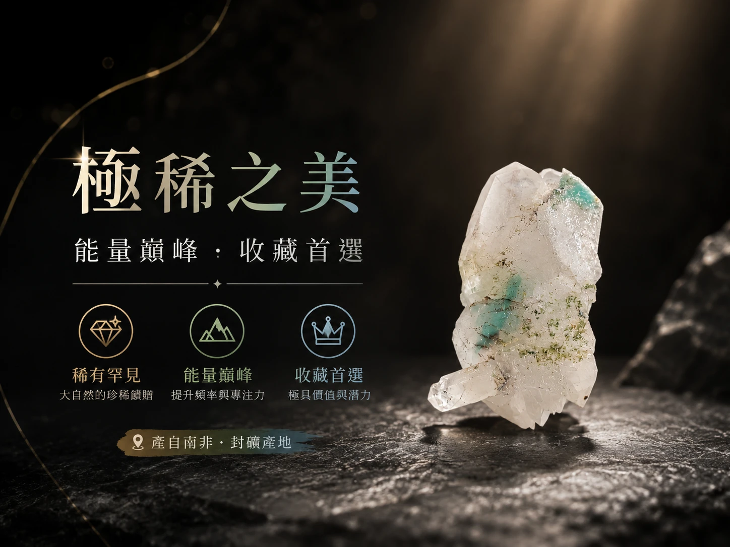 阿霍石水晶功效與玄學寓意:強效對應心輪與喉輪,五行補木與水。連結天使界的高頻能量,協助釋放悲傷、恐懼,完美補足生命靈數 3 的表達與 6 的療癒缺數。