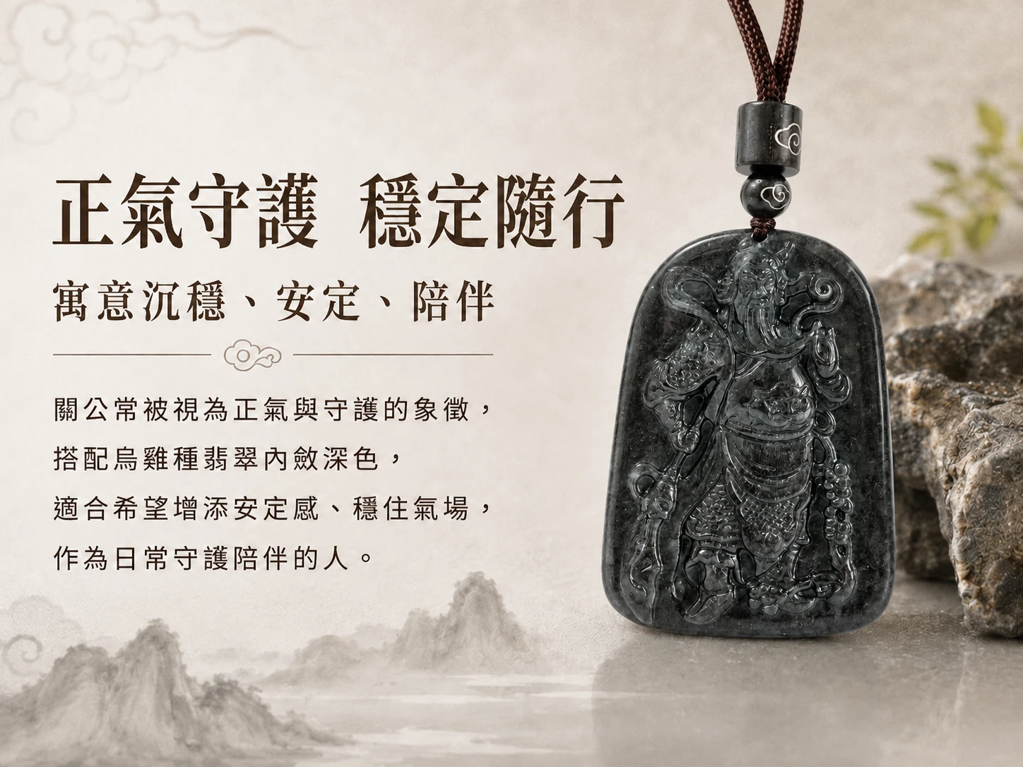 天然緬甸烏雞種翡翠關公吊墜推薦｜嚴選霸氣辟邪與強效招財防小人｜晶銀