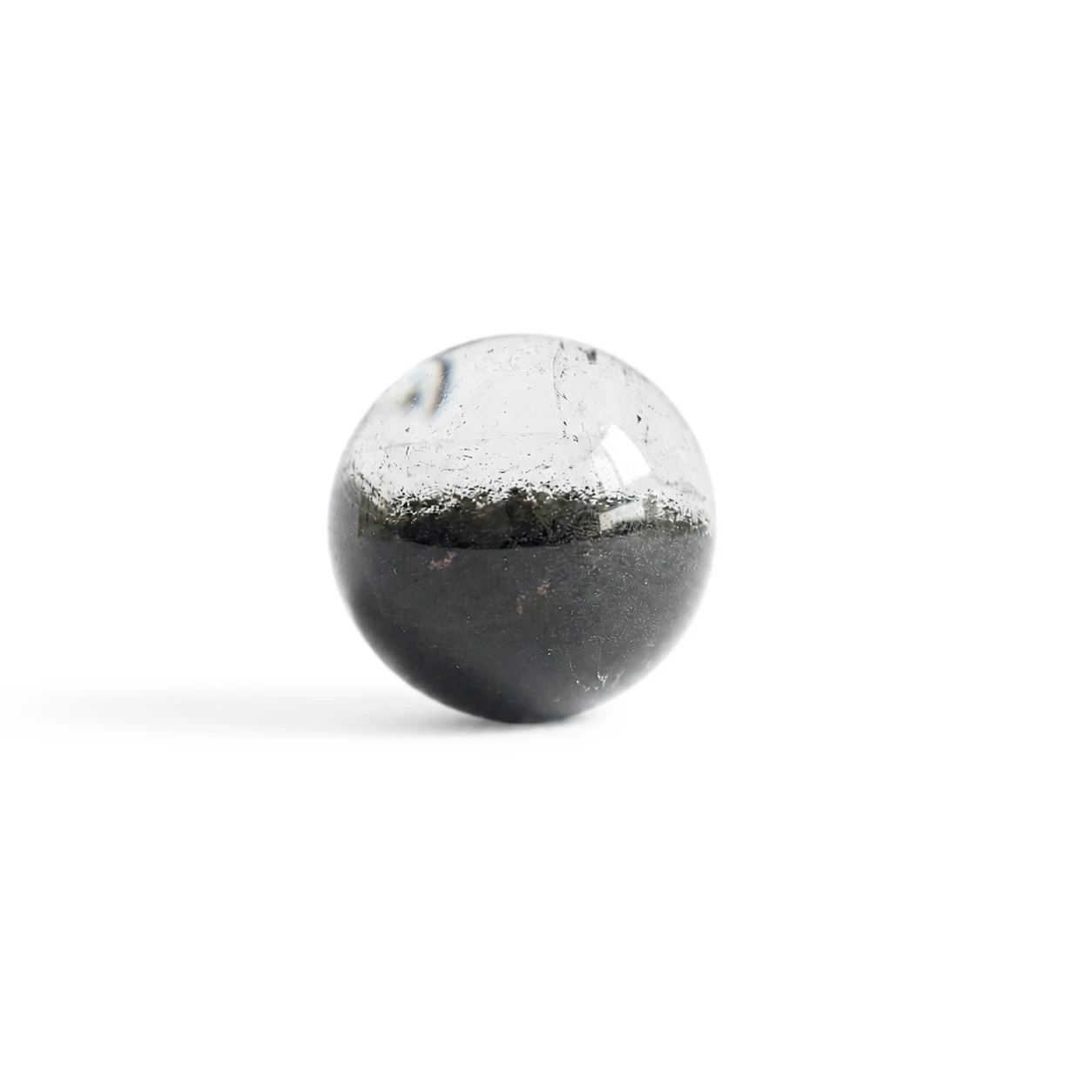 2.04cm—幽境晶景｜天然幽靈水晶球・層景晶礦擺件(帶阿賽)