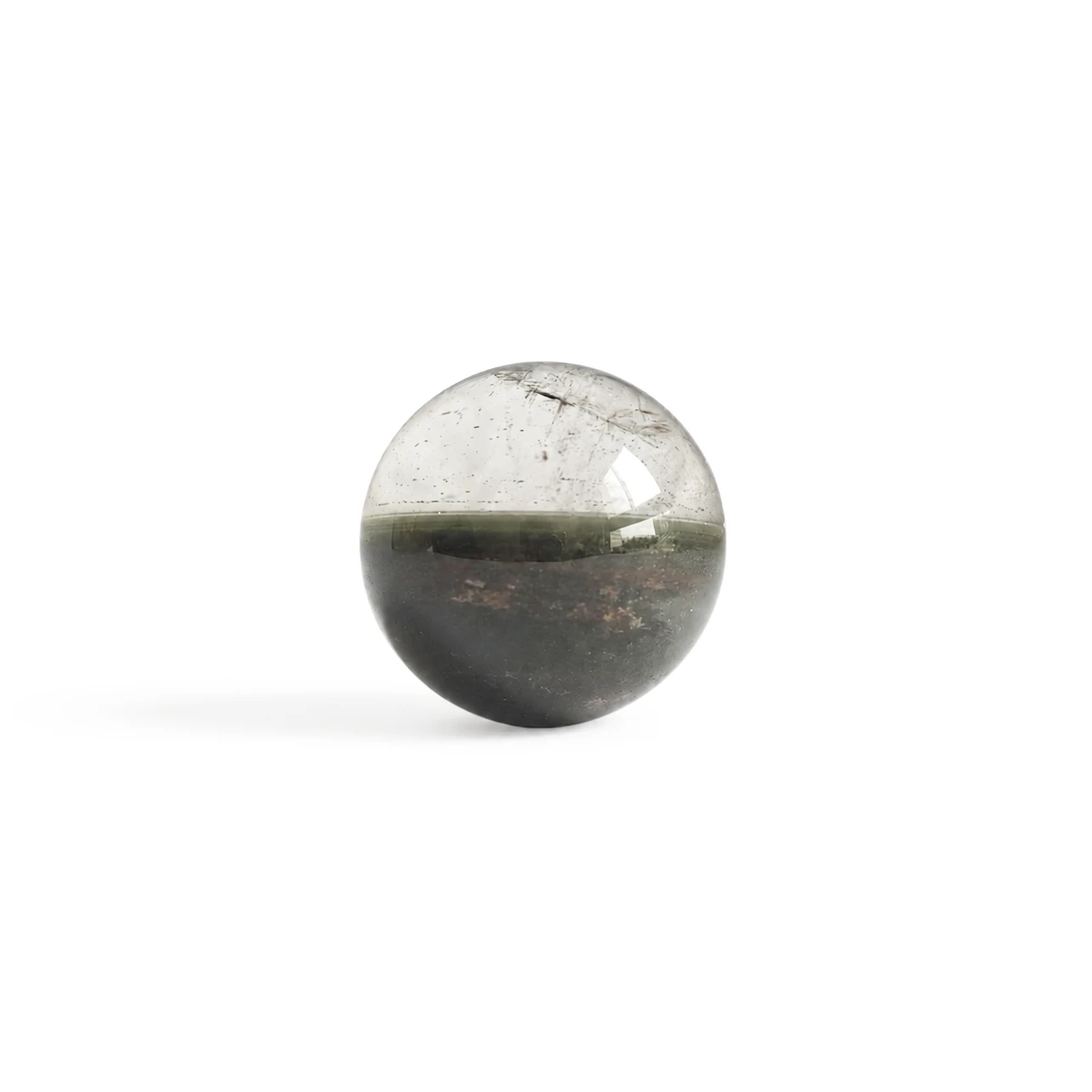 1.94cm—幽境晶景｜天然幽靈水晶球・層景晶礦擺件