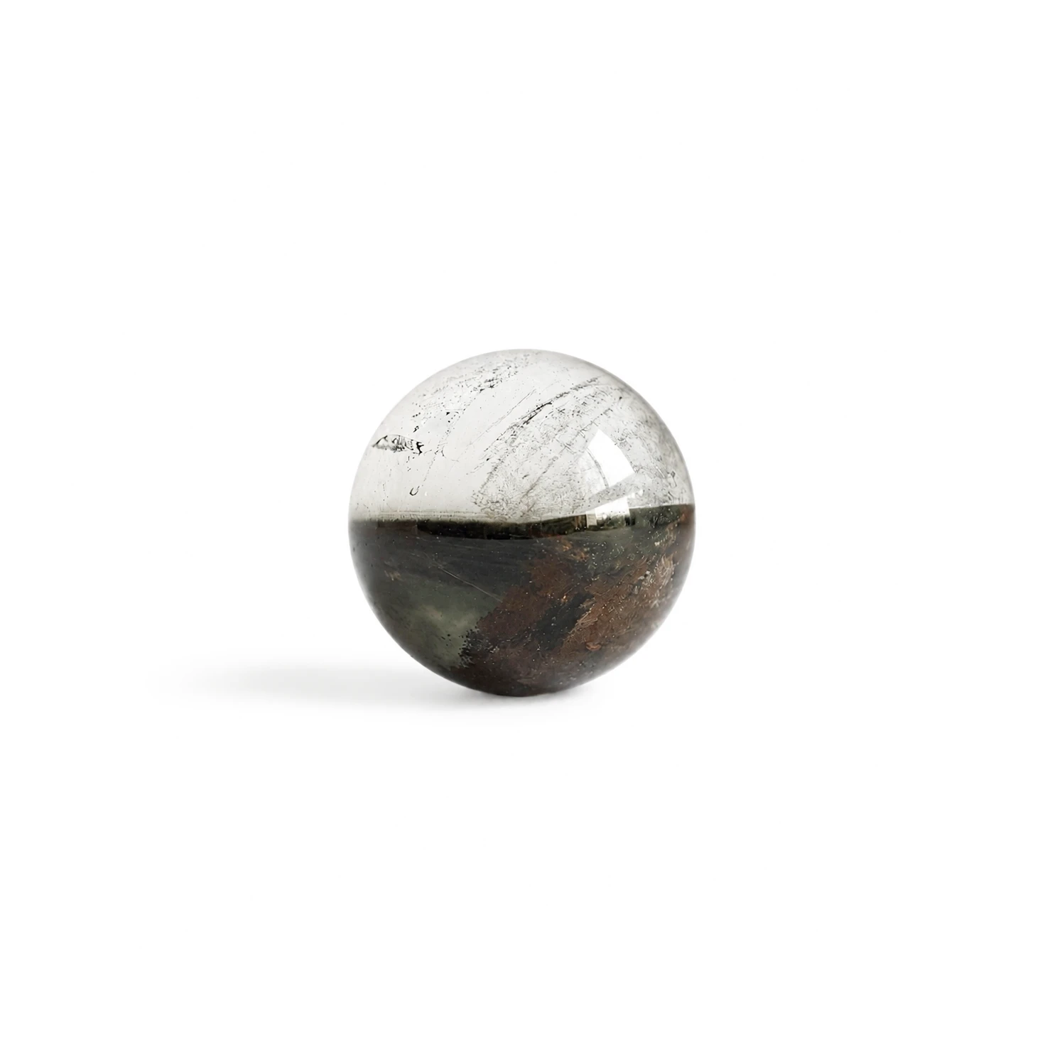 1.93cm—幽境晶景｜天然幽靈水晶球・層景晶礦擺件
