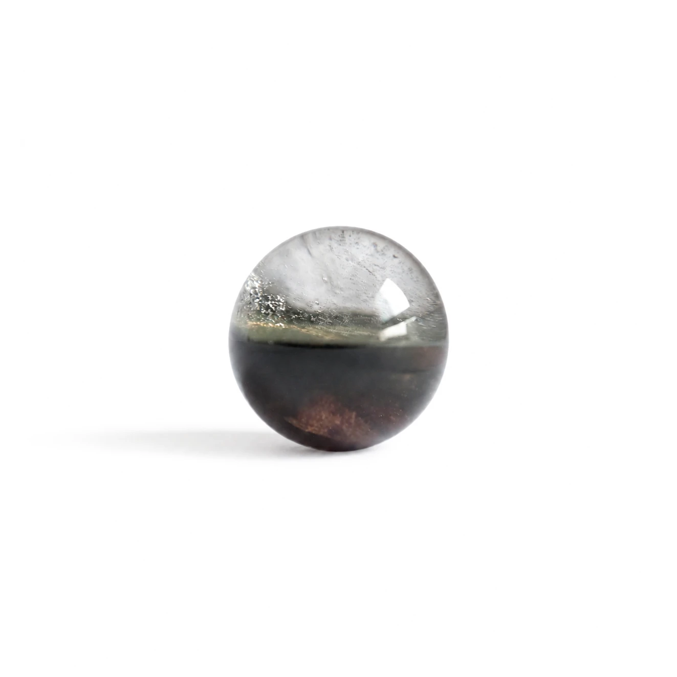 1.93cm—幽境晶景｜天然幽靈水晶球・層景晶礦擺件