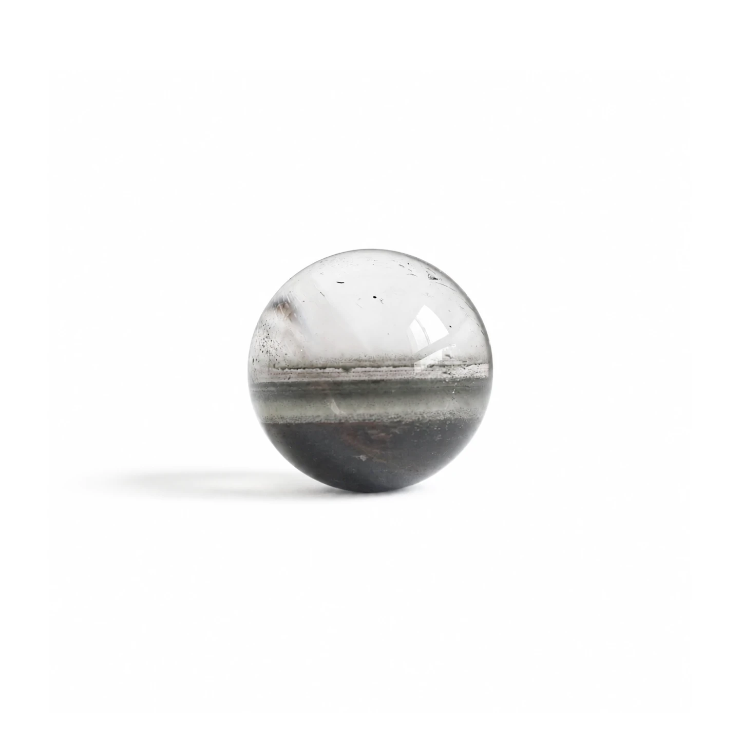 2.09cm—幽境晶景｜天然幽靈水晶球・層景晶礦擺件