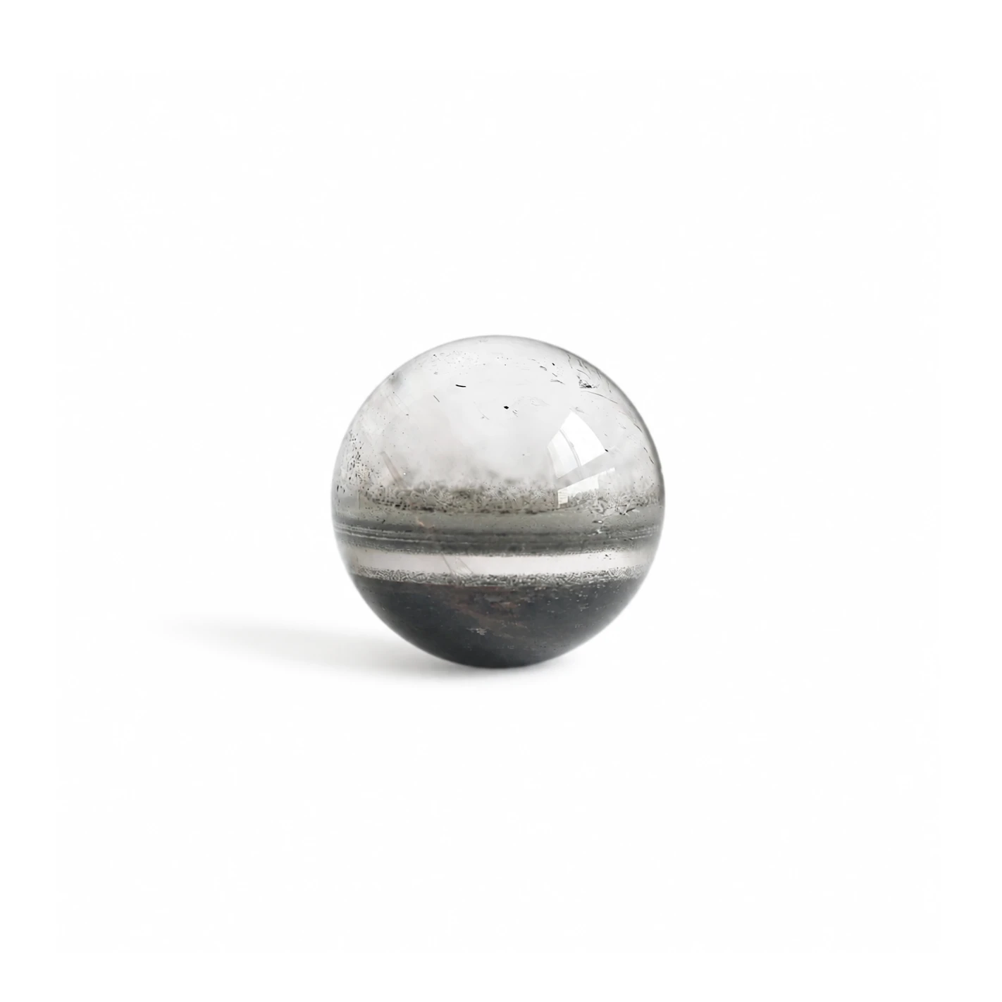 2.09cm—幽境晶景｜天然幽靈水晶球・層景晶礦擺件